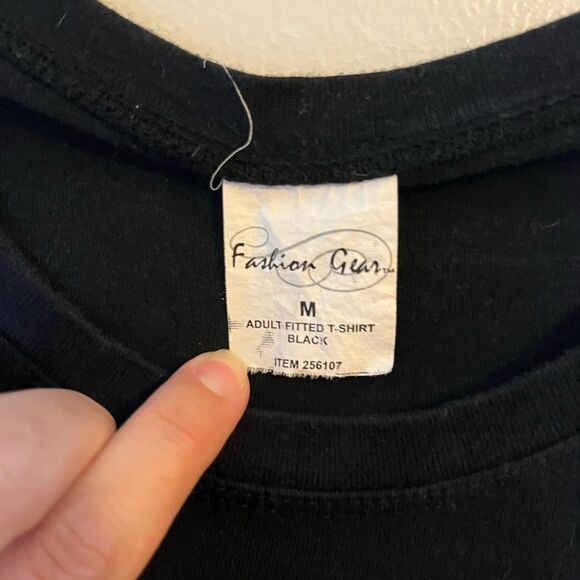 Women’s Black “I Like His Beard” Short Sleeve Fitted Tee Size Medium - Picture 3 of 4